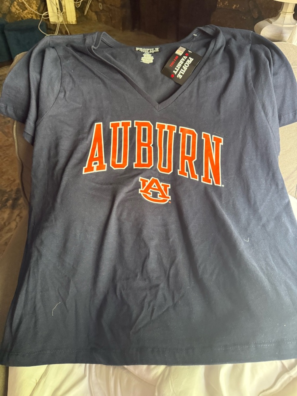 Auburn V-Neck Short Sleeve Tee - Navy